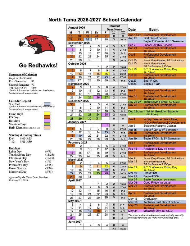 NT Calendar